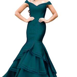 Teal Mermaid Gown